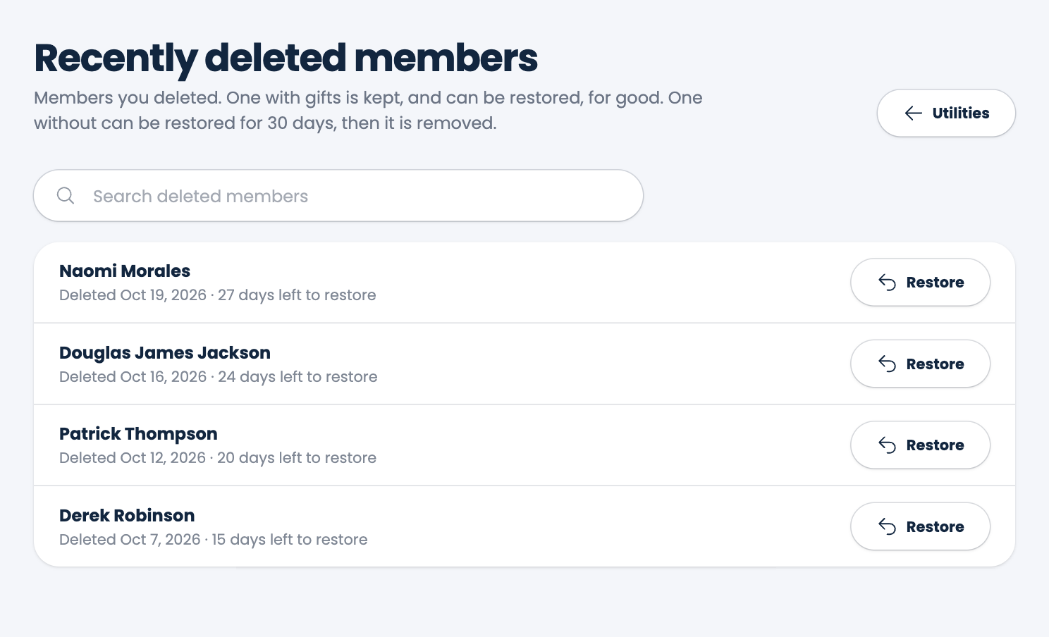 Recently deleted members